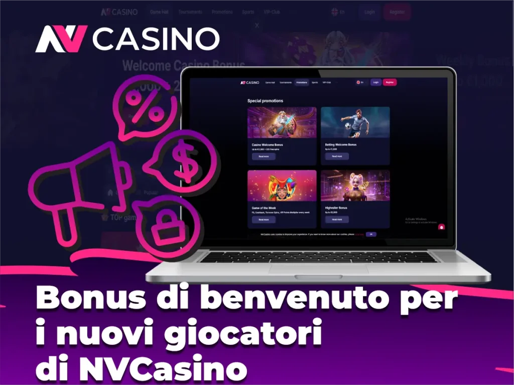 Bonus di benvenuto per i nuovi giocatori di NVCasino
